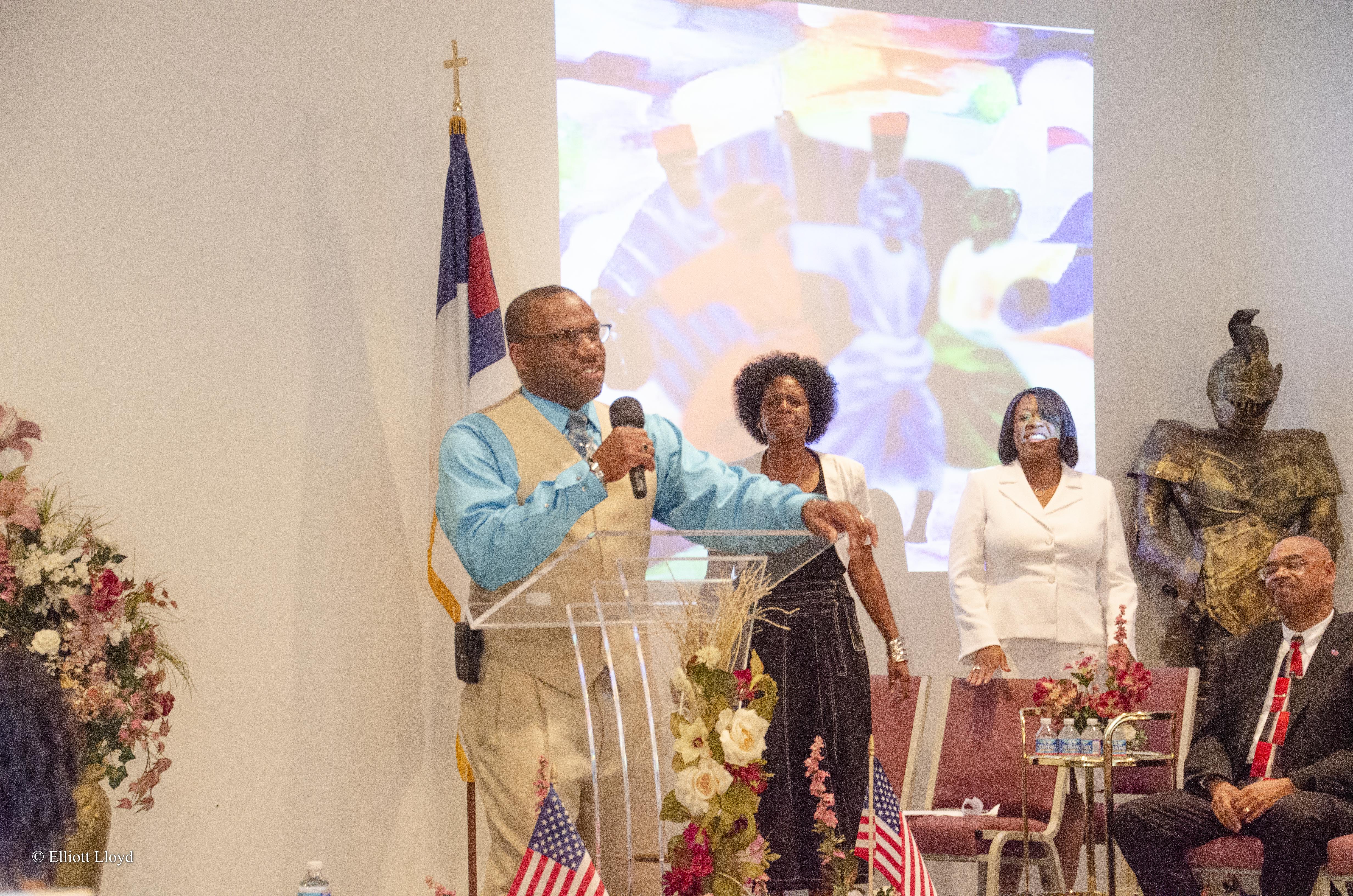 Choir singing during church service